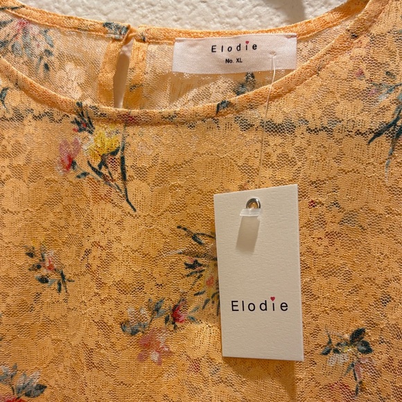 Anthropologie Elodie Peach Floral Lace Blouse NWOT! - Picture 2 of 10